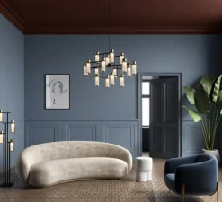 Lustre, OSMAN-560.16, noir et laiton, Ø95cm, H60cm - Tooy