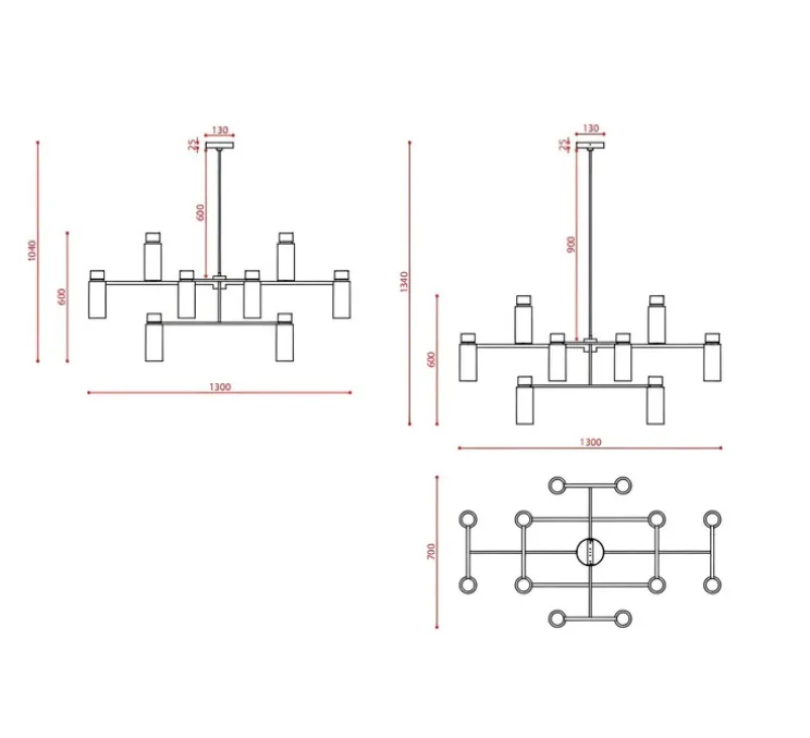 Lustre, OSMAN-560.17, noir et laiton, Ø130cm, H60cm - Tooy