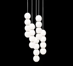 Suspension*Formagenda Lustre, Pearls , 1180 lm, 2700 K,LED, 5, BBBBB, , Ø50cm - blanc, or