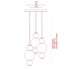 Lustre, Pearls, 1180 lm, 2700 K, LED, 3, BBB, blanc, or, Ø41cm - Formagenda