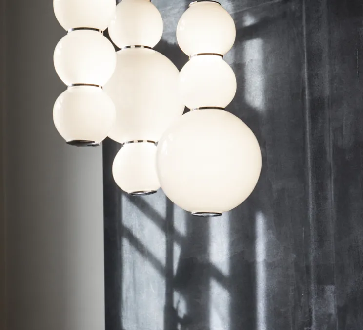 Lustre, Pearls,1180 lm, 2700 K, LED, 3, ABD, blanc, chrome, Ø41cm - Formagenda