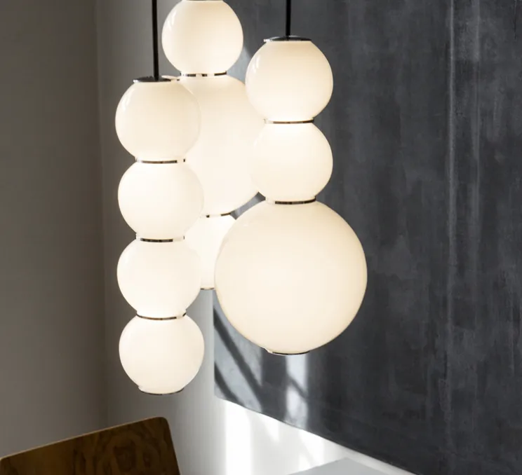 Lustre, Pearls,1180 lm, 2700 K, LED, 3, ABD, blanc, chrome, Ø41cm - Formagenda
