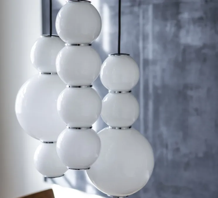 Lustre, Pearls,1180 lm, 2700 K, LED, 3, ABD, blanc, chrome, Ø41cm - Formagenda