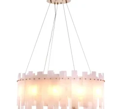 Suspension*Eichholtz Lustre, Pizzorni, , Ø85cm, H33cm - Albâtre, laiton antique
