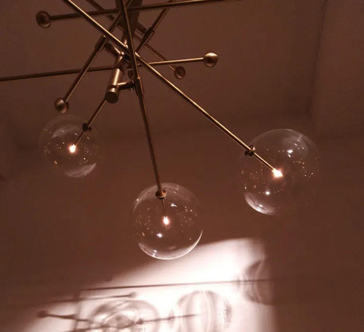 Lustre, Plafonnier, RD15, 8 bras, laiton bruni laqué, Ø200,3cm, H89,1-179,1cm - Schwung