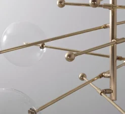 Lustre, Plafonnier, RD15, 8 bras, laiton bruni laqué, Ø200,3cm, H89,1-179,1cm - Schwung