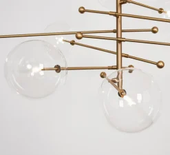 Lustre, Plafonnier, RD15, 8 bras, laiton bruni laqué, Ø200,3cm, H89,1-179,1cm - Schwung