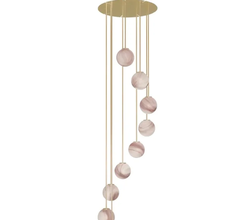 Suspension*Robin Lustre, Royal chandelier circular spiral, , L10cm, H45cm - Albâtre