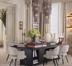 Lustre, Sahure L, laiton brossé, verre fumé, Ø46cm, H123cm - Eichholtz