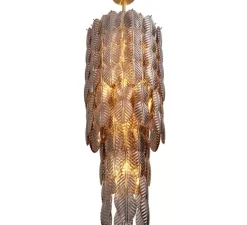 Lustre, Sahure L, laiton brossé, verre fumé, Ø46cm, H123cm - Eichholtz