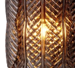 Lustre, Sahure S, laiton brossé, verre fumé, Ø20cm, H75cm - Eichholtz