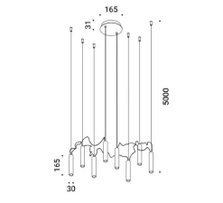 Lustre, Simbiosi, blanc mat, 2700K, 931lm, dim, Ø3cm, H16,5cm - Davide Groppi