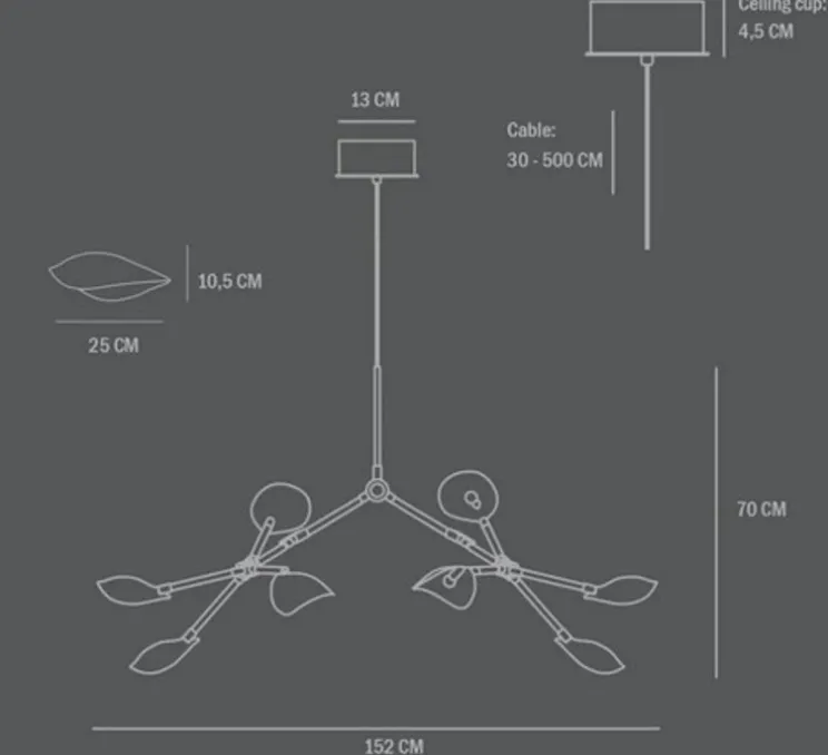 Lustre, Stingray, laiton, L152cm, H120cm - 101 Copenhagen