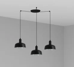 Suspension*Faro Lustre, Tatawin, 3 suspensions S, , 3*Ø18,4cm, H8,1cm - noir