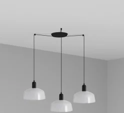 Suspension*Faro Lustre, Tatawin, 3 suspensions M, , 3*Ø25cm, H100cm - blanc