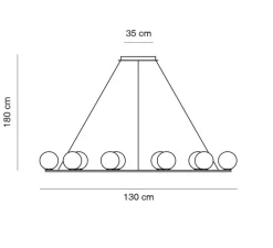 Suspension*Alma light Lustre, Tribeca, , LED, dim, 2700K, 270 lm, Ø130cm, H180cm - Albâtre