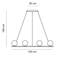 Lustre, Tribeca, Albâtre, LED, dim, 2700K, 270 lm, Ø100cm, H180cm - Alma light