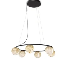 Lustre, Tribeca, Albâtre, IP43, LED, dim, 2700K, 270 lm, Ø70cm, H180cm - Alma light