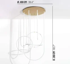 Lustre, Unseen, Chandelier, LED, dim, 2700K, 15883 lm, Ø100cm, H210cm - Petite Friture