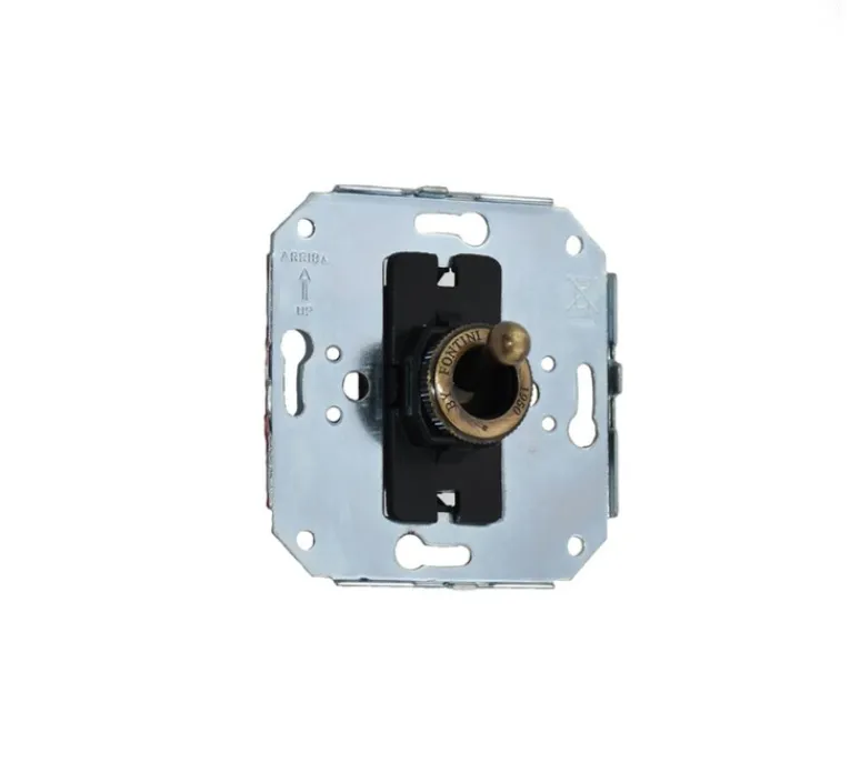 Interrupteur*Fontini Mécanisme, 1950, Simple, Va-et-vient x1, Bronze ancien, L9,1cm, H12,5cm -