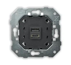 Prise*Font Barcelona Mécanisme, Bridge, Simple, Prise-USB A/C x1, L8cm, H8cm -