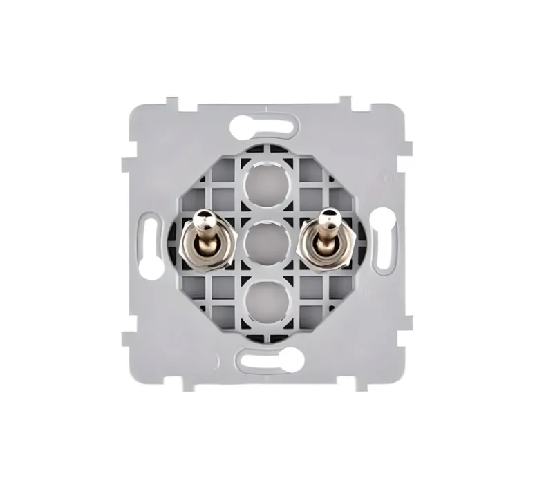 Interrupteur*Modelec Mécanisme, Confidence, Fascination, Simple, Va-et-vient x1 et Levier Poussoir x1, Acier, L3,5cm, H12cm -