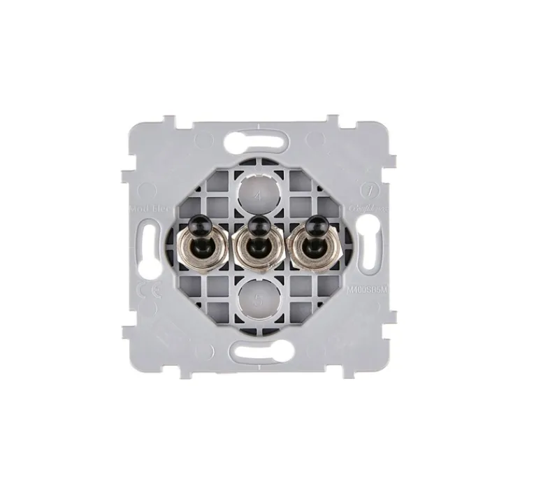 Interrupteur*Modelec Mécanisme, Confidence, Simple, Va-et-vient x3, Noir, L7,5cm, H7,5cm -