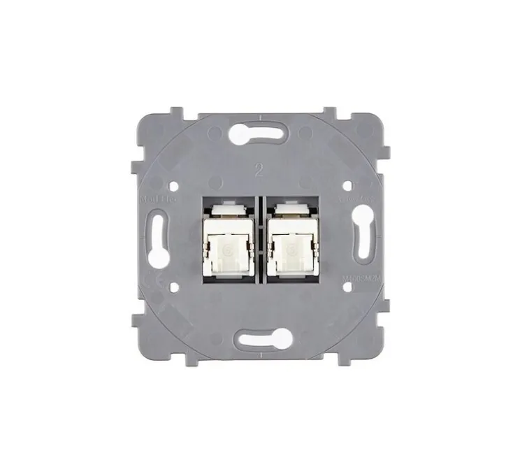 Mécanisme, Confidence, Simple, Prise-RJ45 x2, L7,5cm, H7,5cm - Modelec