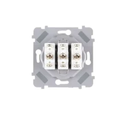 Interrupteur*Modelec Mécanisme, Confidence, Simple, Va-et-vient x2, Poussoir x1, Noir, L7,5cm, H7,5cm -