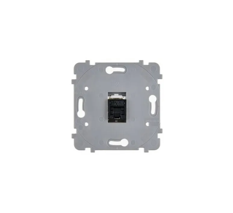 Prise*Modelec Mécanisme, Confidence, Simple, Prise-RJ45 x1 Cat6A blindé, Noir, L7,5cm, H7,5cm -