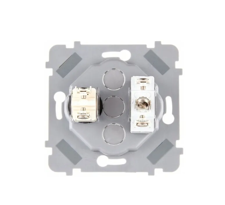 Interrupteur*Modelec Mécanisme, Confidence, Simple, Poussoir x1 et Push x1, Acier, L3,5cm, H12cm -