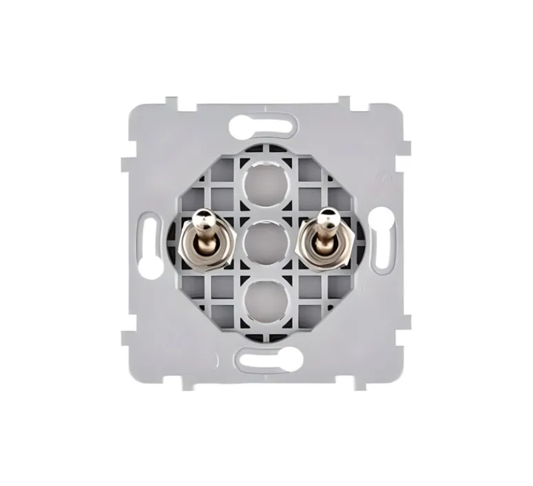 Interrupteur*Modelec Mécanisme, Confidence, Simple, Poussoir x2, Acier, L3,5cm, H12cm -