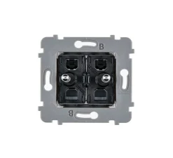 Interrupteur*Modelec Mécanisme, Confidence, Simple, Va-et-vient ou poussoir x2, Acier, L7,5cm, H7,5cm -