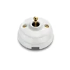 Mécanisme, Dimbler, Simple, Porcelaine blanc, Va-et-vient x1, Avec passe-câble, Doré brillant, L8,5cm, H9,4cm - Fontini