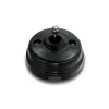 Interrupteur*Fontini Mécanisme, Dimbler, Simple, Porcelaine noir, Poussoir x1, Avec passe-câble, Nickel noir, L8,5cm, H8,5cm -