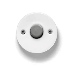 Mécanisme, Do, Simple, Porcelaine blanc, Poussoir x1, Nickel noir, L6,4cm, H6,4cm - Fontini