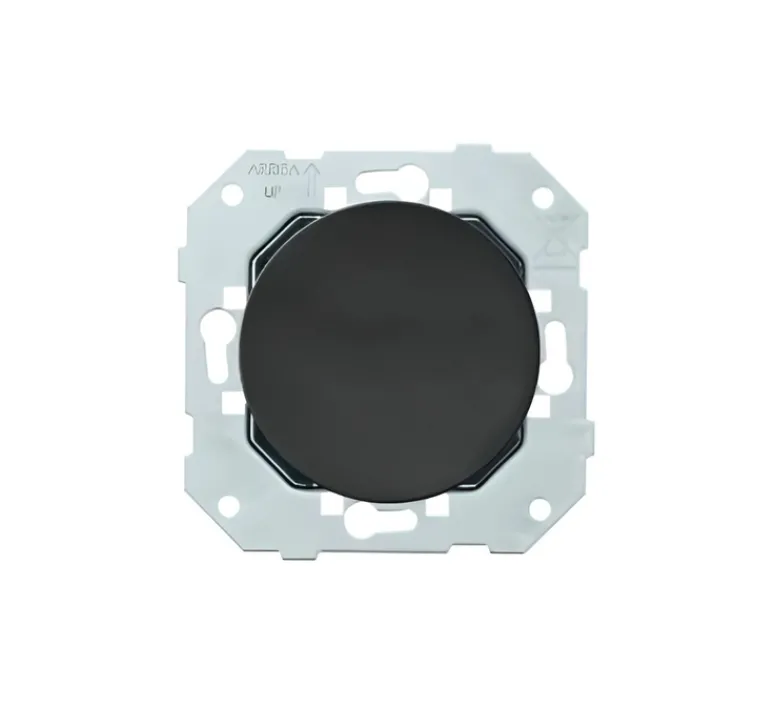 Prise*Fontini Mécanisme, DOM, Simple, Obturateur x1, Noir mat, L7,1cm, H7,1cm -