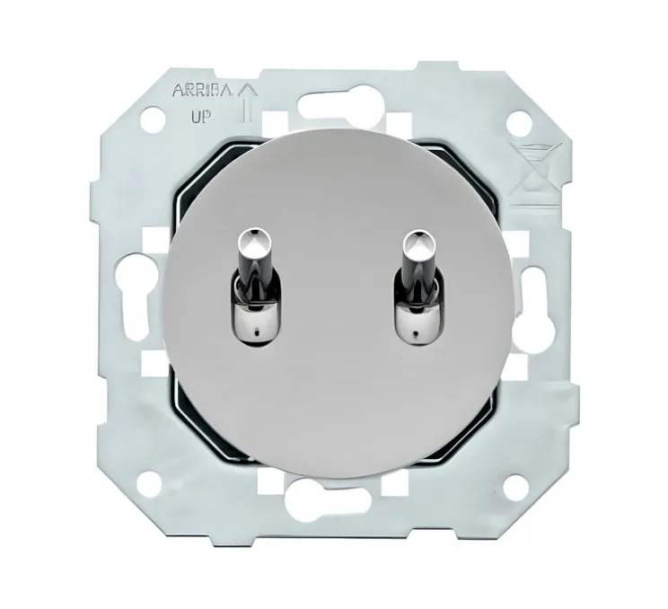 Mécanisme, DOM, Simple, Poussoir x2, Aluminium, L7,1cm, H7,1cm - Fontini