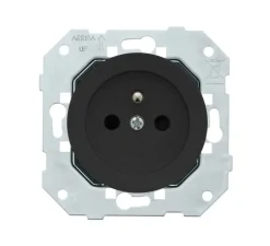 Mécanisme, DOM, Simple, Prise-PC x1, Noir, L7,1cm, H7,1cm - Fontini