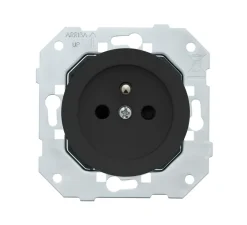 Mécanisme, DOM, Simple, Prise-PC x1, Noir, L7,1cm, H7,1cm - Fontini