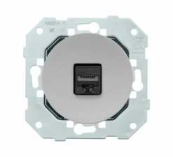 Mécanisme, DOM, Simple, Prise-RJ45 x1, Aluminium, L7,1cm, H7,1cm - Fontini