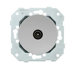 Mécanisme, DOM, Simple, Prise-TV x1, Aluminium, L7,1cm, H7,1cm - Fontini