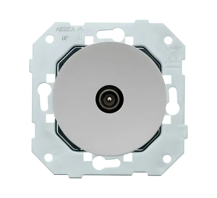 Mécanisme, DOM, Simple, Prise-TV x1, Aluminium, L7,1cm, H7,1cm - Fontini