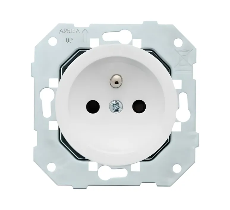 Prise*Fontini Mécanisme, DOM, Simple, Prise-PC x1, Blanc glossy, L7,1cm, H7,1cm -