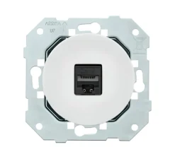 Mécanisme, DOM, Simple, Prise-RJ45 x1, Blanc glossy, L7,1cm, H7,1cm - Fontini
