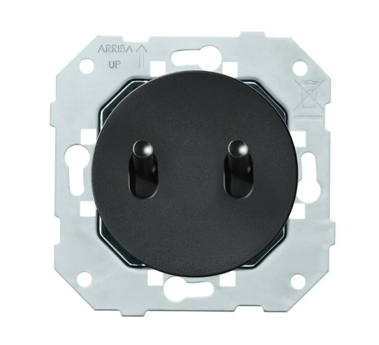 Mécanisme, DOM, Simple, Va-et-vient x2, Noir, L7,1cm, H7,1cm - Fontini