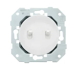 Interrupteur*Fontini Mécanisme, DOM, Simple, Va-et-vient x1 et Poussoir x1, Blanc glossy, L7,1cm, H7,1cm -