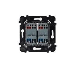 Mécanisme, Désir, Simple, Interrupteur double, Volet roulant poussoir x2, Blanc, L7,5cm, H7,5cm - Modelec