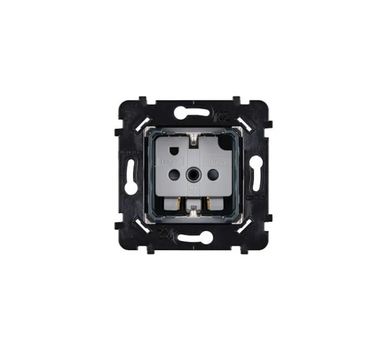 Prise*Modelec Mécanisme, Désir, Simple, Prise-Schuko x1, Blanc, L7,5cm, H7,5cm -