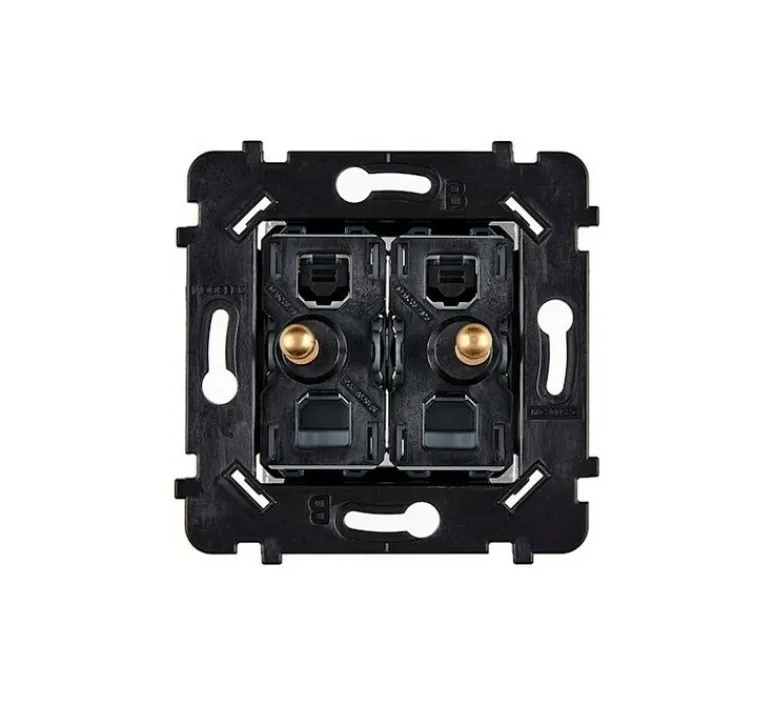 Interrupteur*Modelec Mécanisme, Désir, Va-et-vient ou poussoir x2, Doré, L7,5cm, H7,5cm -